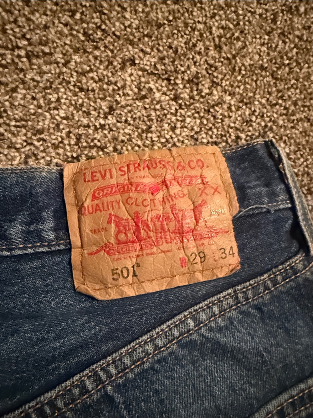 Levi's Dark Blue Distressed Denim Shorts Size 29 - Picture 3 of 4